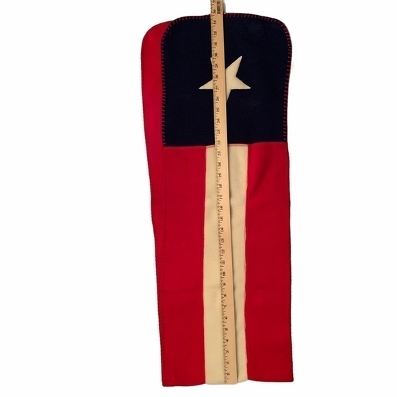 The flag scarf is cozy and soft to the touch. - Picture 11 of 13